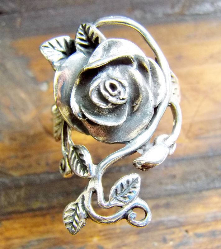 薔薇のシルバーリング Bunga の「銀の薔薇big」 指輪 シルバー' Ring