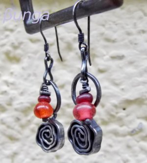 画像2: 赤×黒earrings